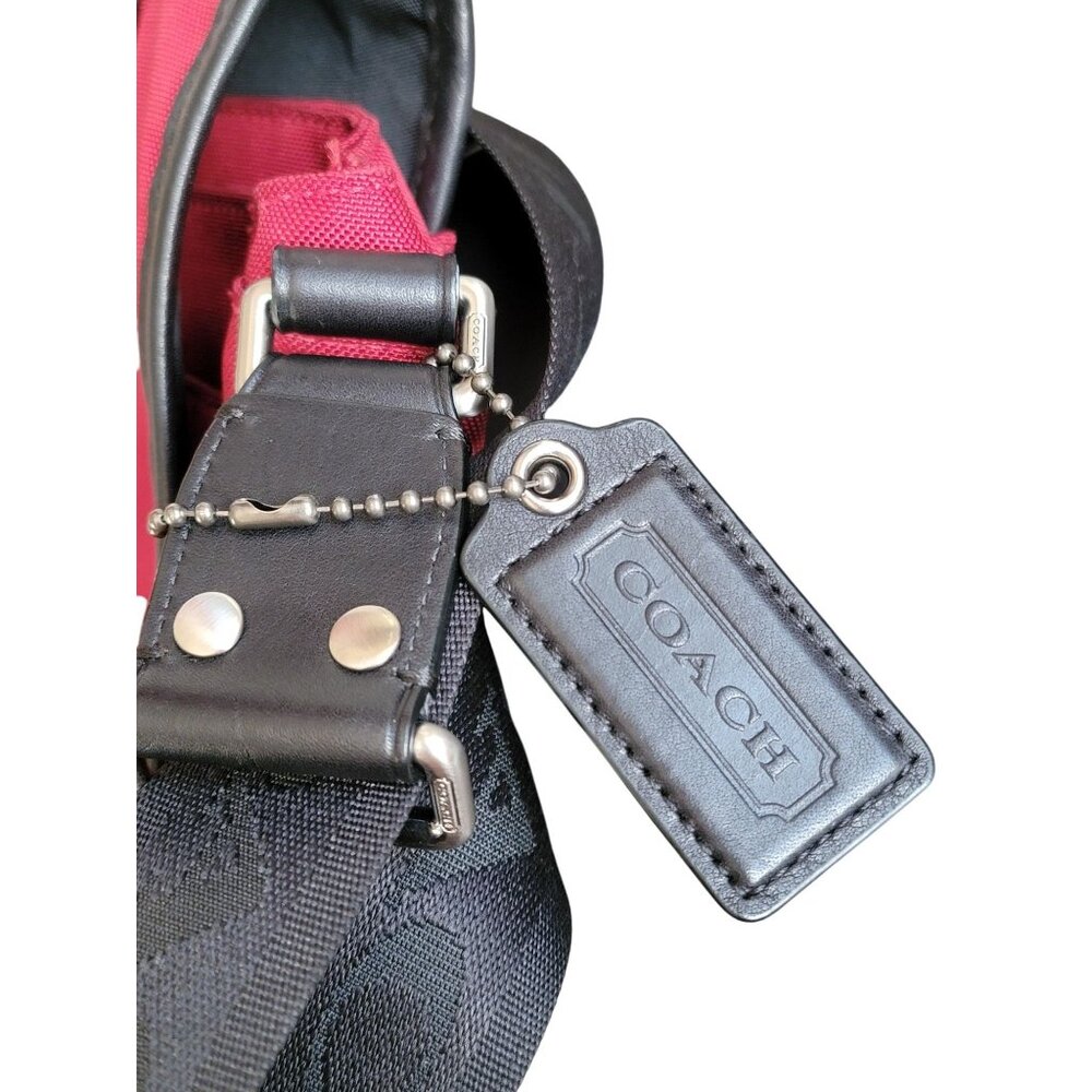 Coach Red Nylon & Leather Messenger Bag - Picture 12 of 15